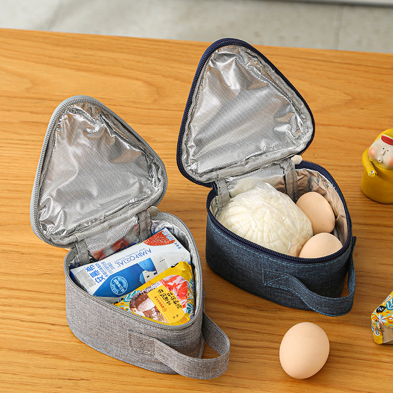 3-PCS Blue Triangular Insulated Lunch Bag with Food-Grade Aluminum Lining for Heat Preservation and Freshness, Ideal for Meals, Snacks, Eggs, and Milk on the Go - Image 4