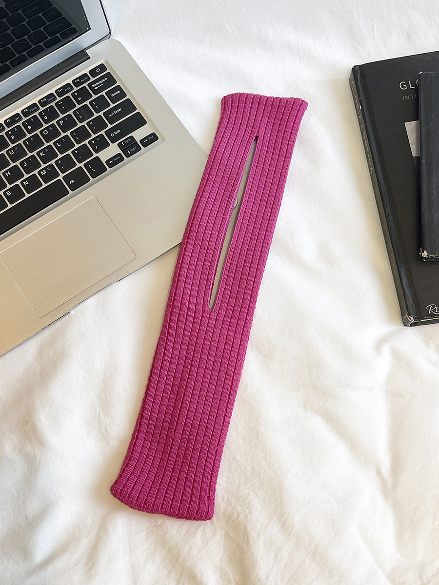 Pink High-Elastic Knit Short Phone Sling Bag – Compact Streetwear Accessory for iPhone, Minimalist Single Shoulder Carry with Stretchy Ribbed Design - Image 1