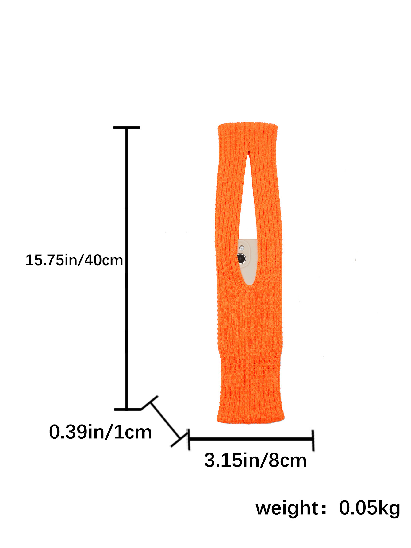 Khaki High-Elastic Knit Short Phone Sling Bag – Compact Streetwear Accessory for iPhone, Minimalist Single Shoulder Carry with Stretchy Ribbed Design - Image 5