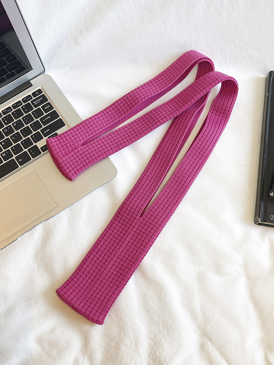 Pink High-Elastic Knit Long Phone Sling Bag – Adjustable Crossbody Streetwear Accessory for iPhone with Stretchy Ribbed Design - Image 1