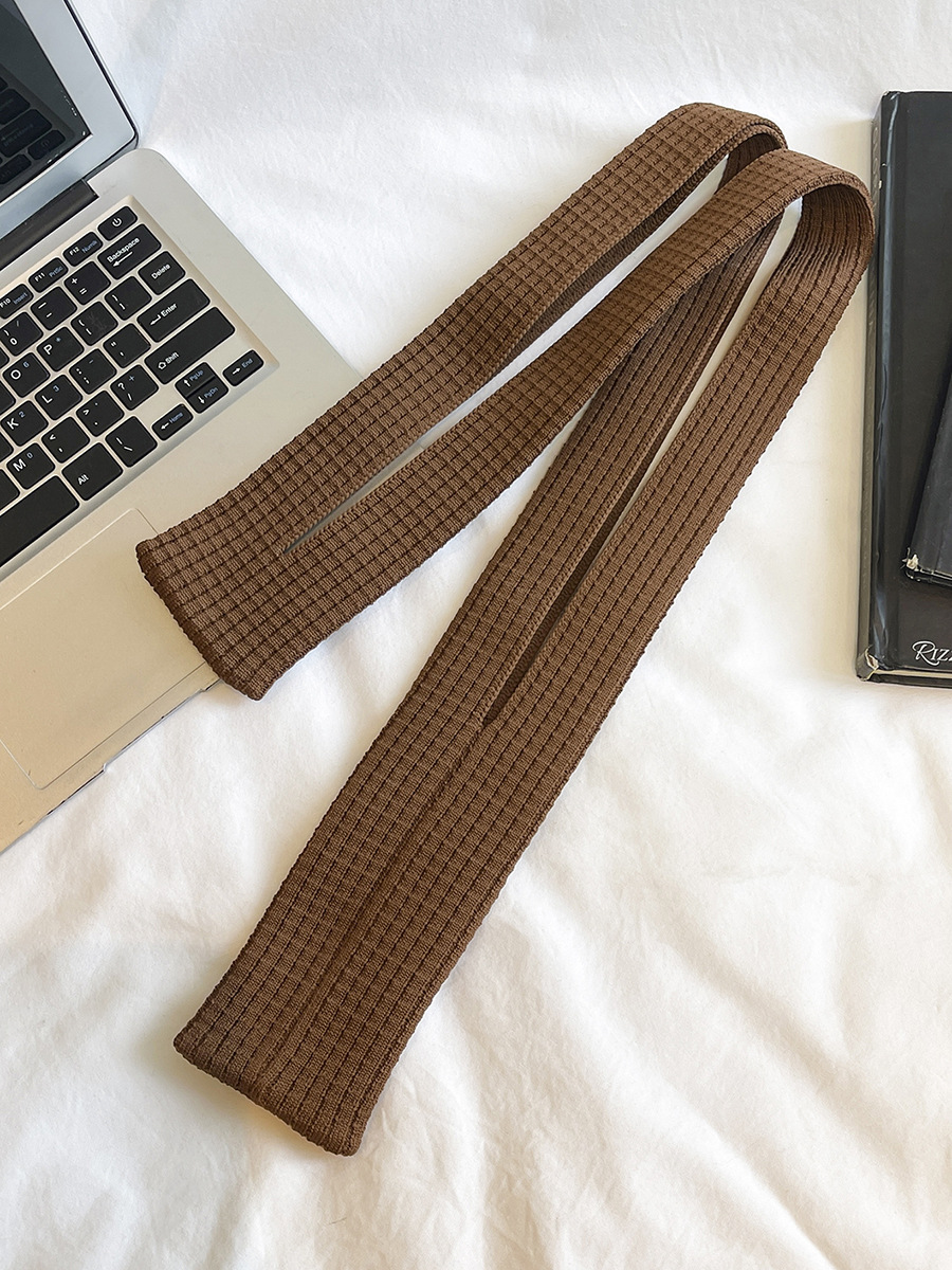 Khaki High-Elastic Knit Long Phone Sling Bag – Adjustable Crossbody Streetwear Accessory for iPhone with Stretchy Ribbed Design - Image 1