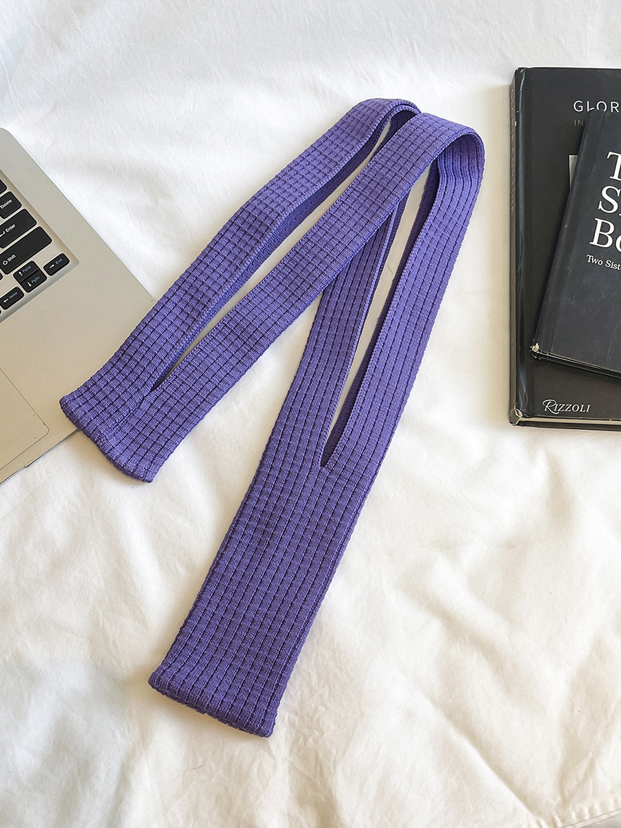 Purple High-Elastic Knit Long Phone Sling Bag – Adjustable Crossbody Streetwear Accessory for iPhone with Stretchy Ribbed Design - Image 1