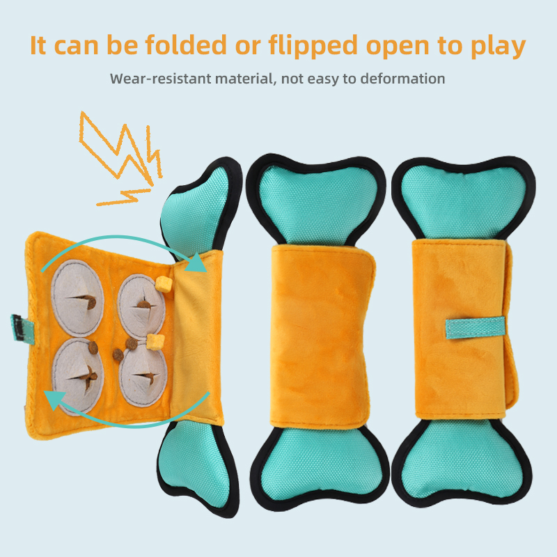 Interactive Dog Toy with Sound & Food Hiding Pockets – Foldable Plush Puzzle for Mental Stimulation, Slow Feeding and Playtime Fun - Image 2