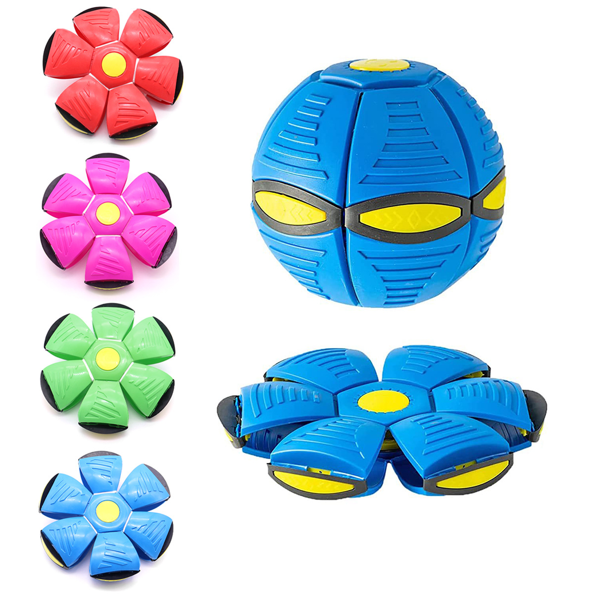 Blue Transformable Dog Toy – Dual-Mode Bouncing Ball & Flying Disc for Interactive Play, Durable Chewing, and Mental Stimulation - Image 3