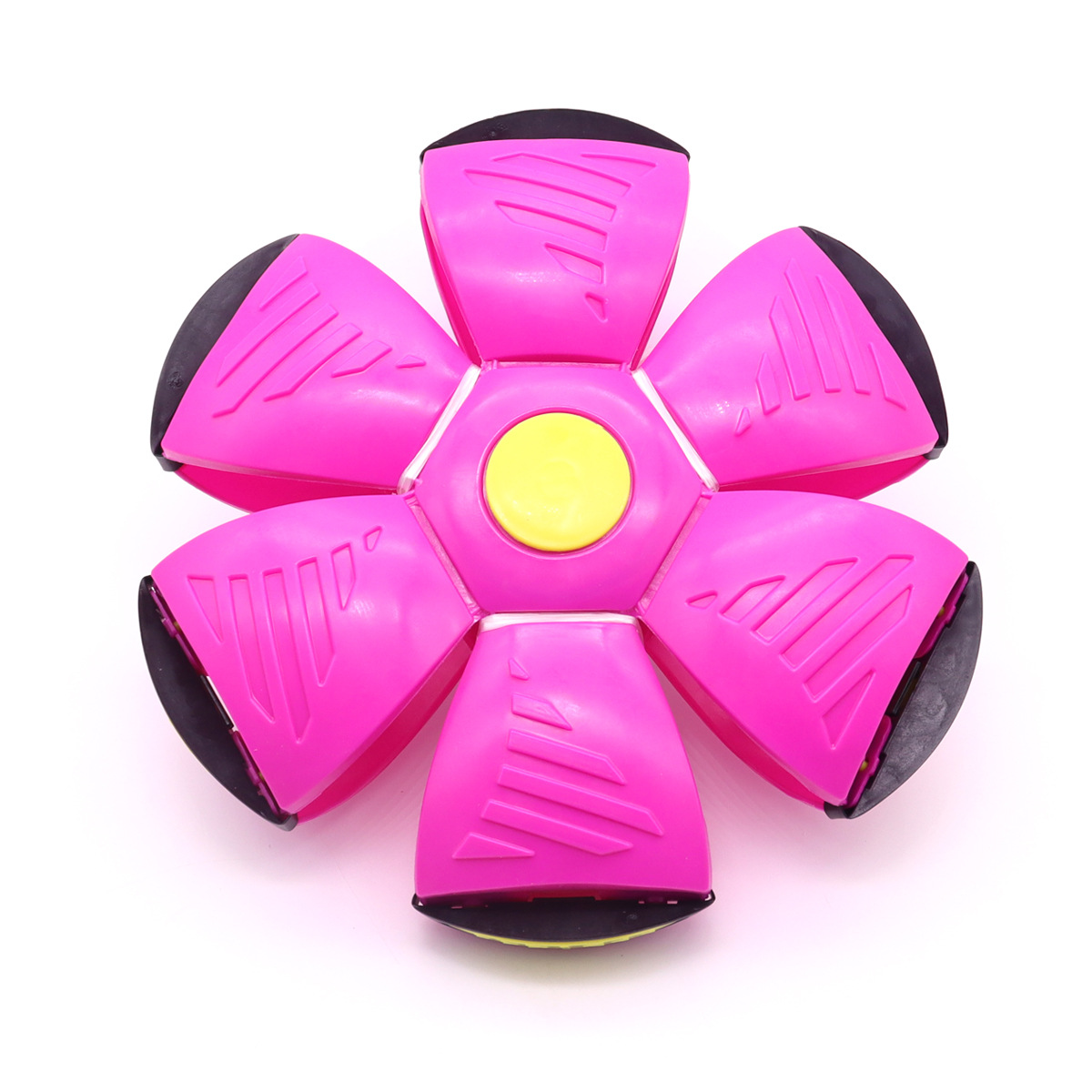 Rose red Transformable Dog Toy – Dual-Mode Bouncing Ball & Flying Disc for Interactive Play, Durable Chewing, and Mental Stimulation - Image 1