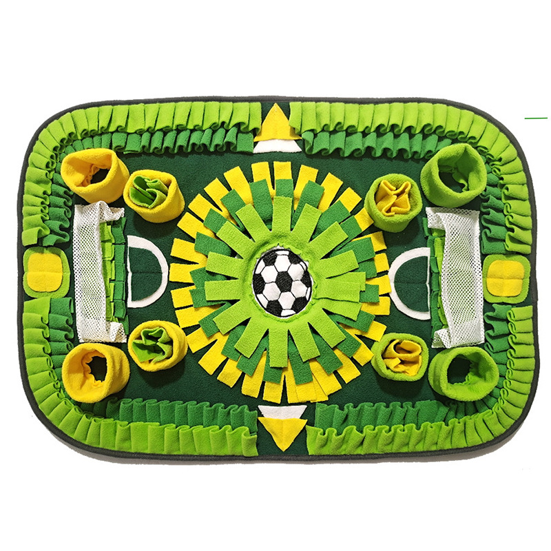 Interactive Dog & Cat Snuffle Mat – Football Field Design Puzzle Feeding Mat for Mental Stimulation, Slow Feeding, and Anxiety Relief - Image 1