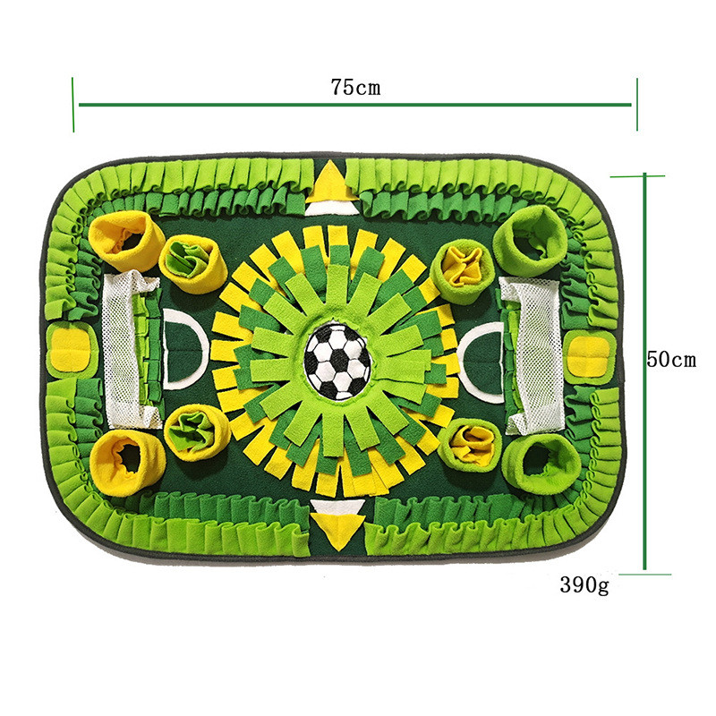 Interactive Dog & Cat Snuffle Mat – Football Field Design Puzzle Feeding Mat for Mental Stimulation, Slow Feeding, and Anxiety Relief - Image 2