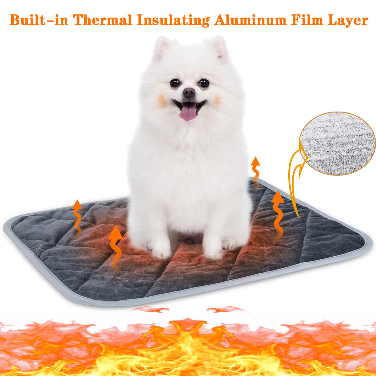 Self-Warming Pet Mat with Heat Reflective Technology for Dogs and Cats Waterproof No Electricity Needed Comfortable Winter Pad for Local Pet Owners(72*115cm) - Image 2