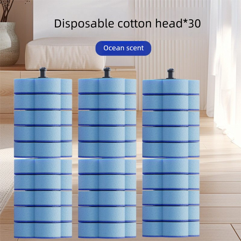 Disposable Toilet Brush Refills – 30-Pack Replacement Heads with Built-in Cleaning Solution, Odor-Resistant & Deep-Cleaning Sponge Design - Image 1
