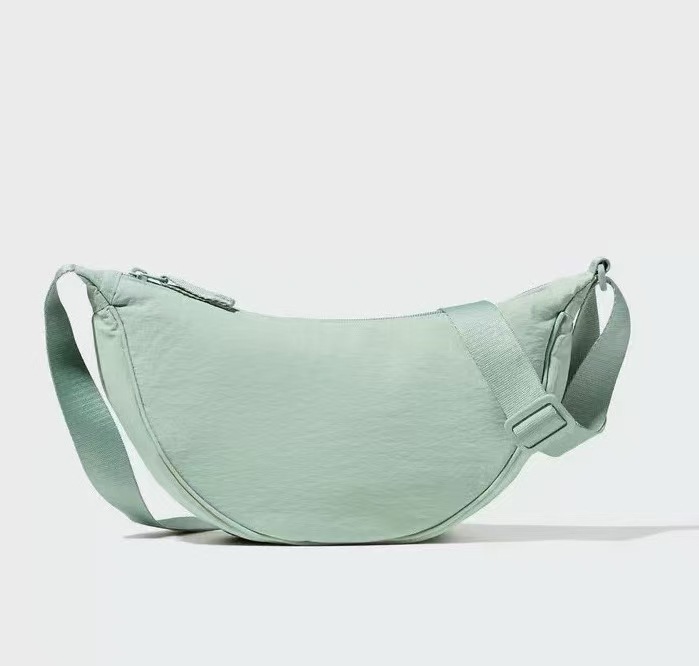 Light green Lightweight Nylon Crossbody Bag – Compact Saddle Style with Adjustable Strap for Everyday Use - Image 1