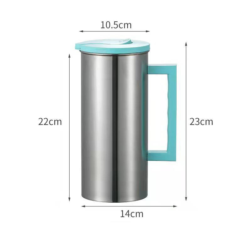 Green 1.8L Stainless Steel Cold Water Pitcher – Large Capacity Jug for Coffee, Juice, and Beverages in Modern Kitchens - Image 1