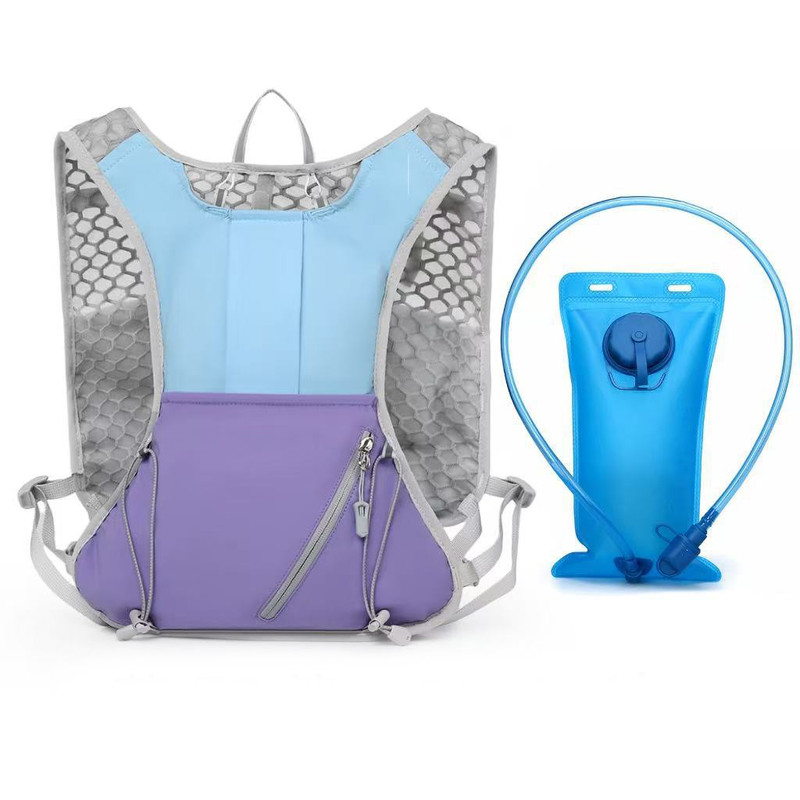 Blue and purple Lightweight Hydration Backpack with 2L Water Bladder Compartment – Ideal for Running, Cycling, Hiking, and Outdoor Activities - Image 1