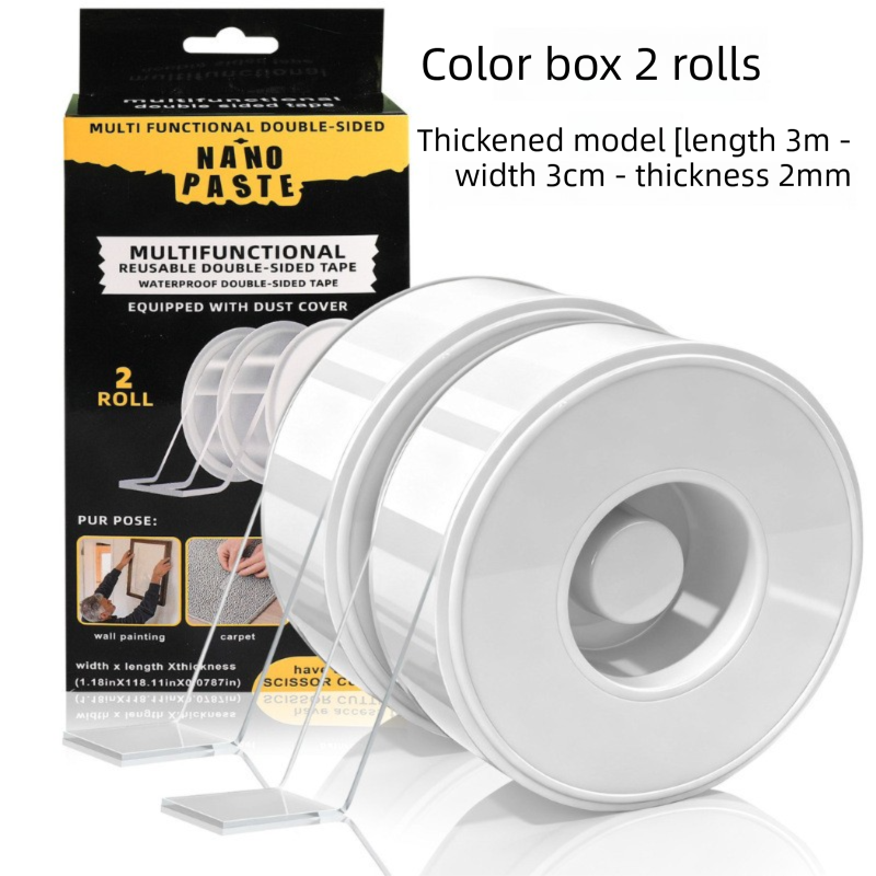 Multifunctional Reusable Nano Double-Sided Tape 2 Rolls with Dust Covers Heavy Duty Mounting Solution for Local Home and Office Organization - Image 1