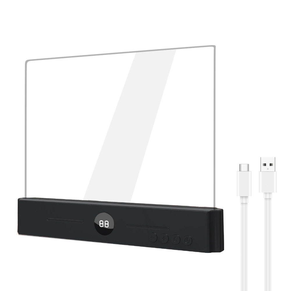 Black LED Flat Panel Reading Light with 99m Timer 3 Color Modes Stepless Dimming Rechargeable Eye Protection Book Light for Bedside Dormitory Local Standard - Image 1