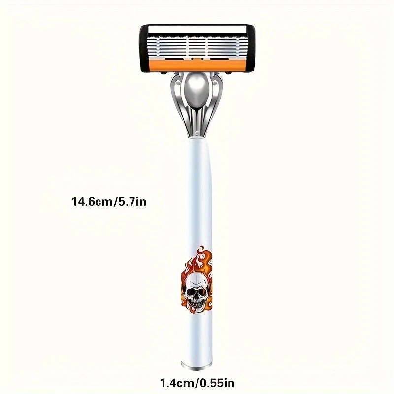 2-Pack 6-Layer Manual Razor with 36 Replacement Blades – Ultra-Close Shave for Men, Stainless Steel Handle with One-Click Blade Change - Image 5