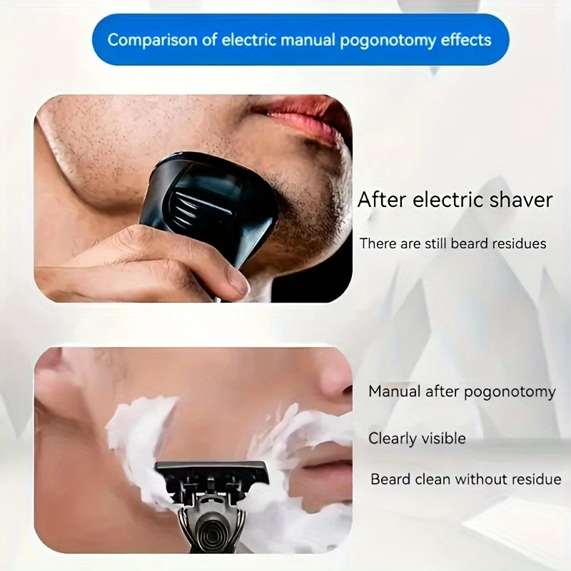 2-Pack 6-Layer Manual Razor with 30 Replacement Blades – Ultra-Close Shave for Men, Stainless Steel Handle with One-Click Blade Change - Image 3