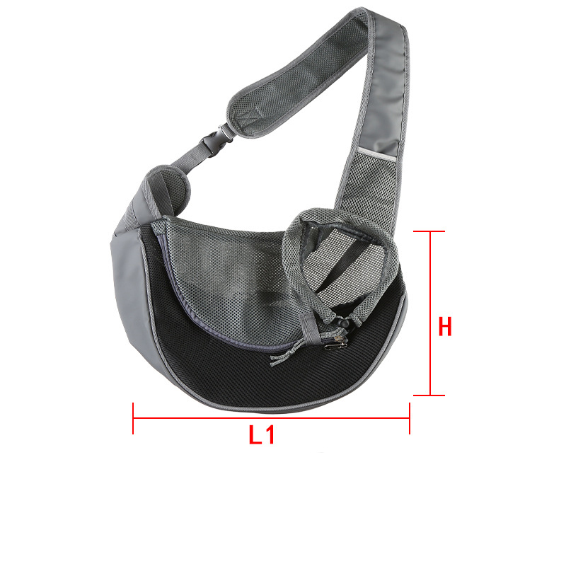 Black Portable Pet Sling Backpack for Small Dogs and Cats – Size S with Breathable Mesh Design - Image 1