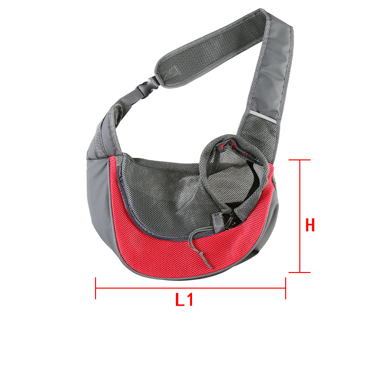 Red Portable Pet Sling Backpack for Small Dogs and Cats – Size S with Breathable Mesh Design - Image 1