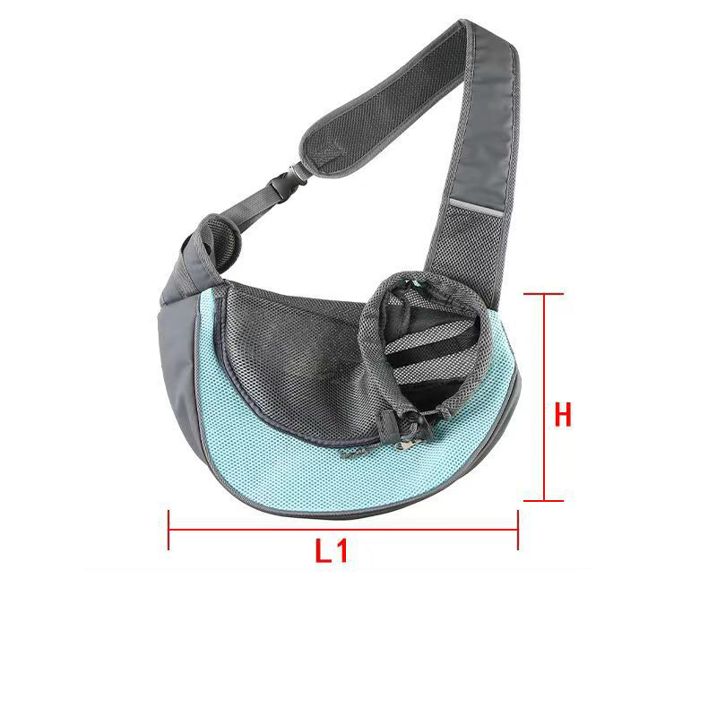 Sky blue Portable Pet Sling Backpack for Small Dogs and Cats – Size S with Breathable Mesh Design - Image 1