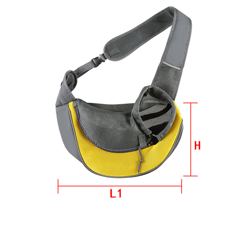 Yellow Portable Pet Sling Backpack for Small Dogs and Cats – Size S with Breathable Mesh Design - Image 1