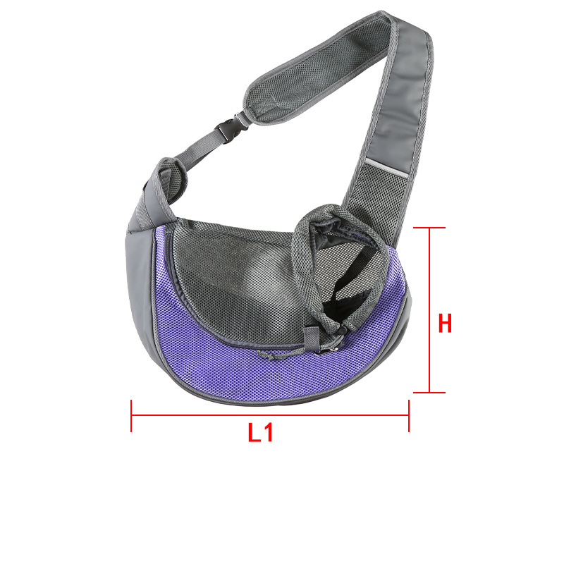 Purple Portable Pet Sling Backpack for Small Dogs and Cats – Size S with Breathable Mesh Design - Image 1