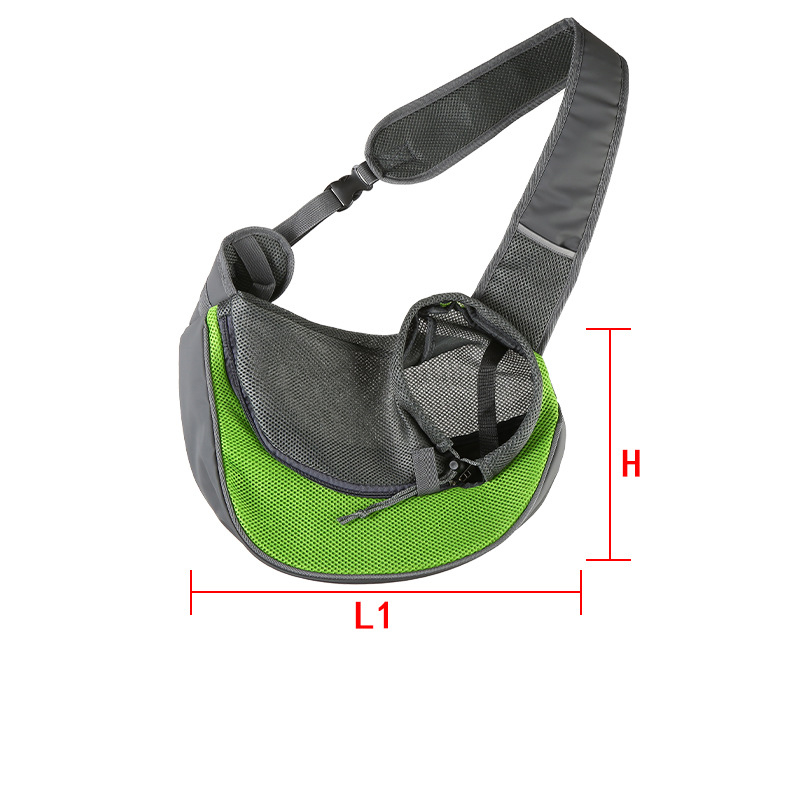 Green Portable Pet Sling Backpack for Small Dogs and Cats – Size S with Breathable Mesh Design - Image 1
