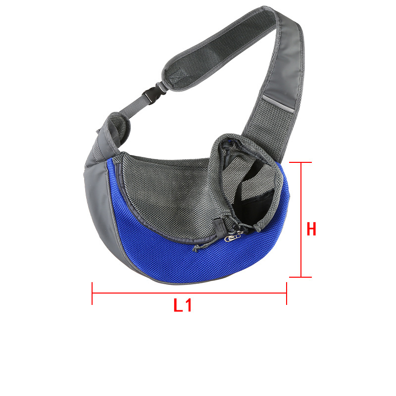 Blue Portable Pet Sling Backpack for Small Dogs and Cats – Size S with Breathable Mesh Design - Image 1