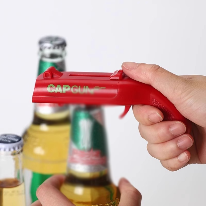 2-Pack Black and red Fun Bottle Opener with Cap Ejection Mechanism – Compact ABS Bottle Opener for Beer and Soda Bottles, Ideal for Parties and Everyday Use - Image 4
