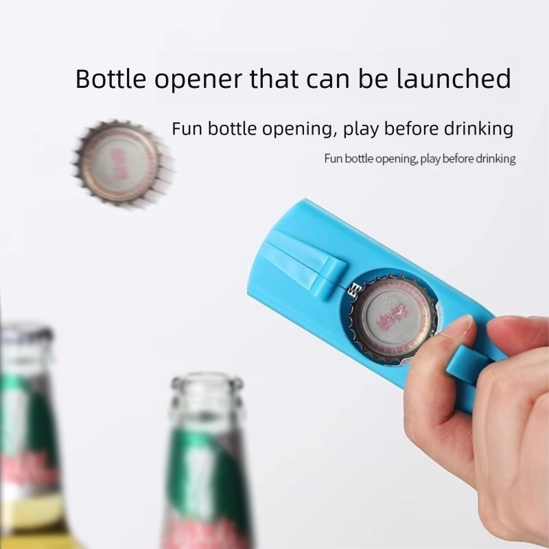 2-Pack grey and red Fun Bottle Opener with Cap Ejection Mechanism – Compact ABS Bottle Opener for Beer and Soda Bottles, Ideal for Parties and Everyday Use - Image 3