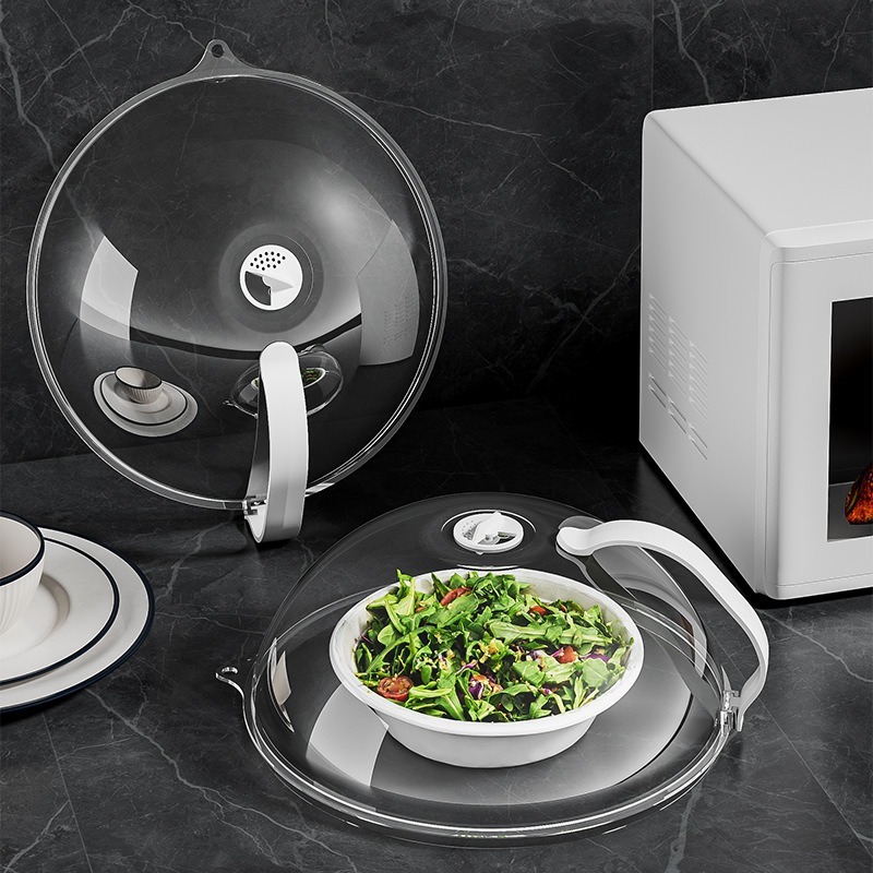 360° Microwave Splash Cover with Rotating Vent and Heat-Resistant Handle – Transparent Food Protector for Cooking, Reheating, and Refrigeration - Image 4