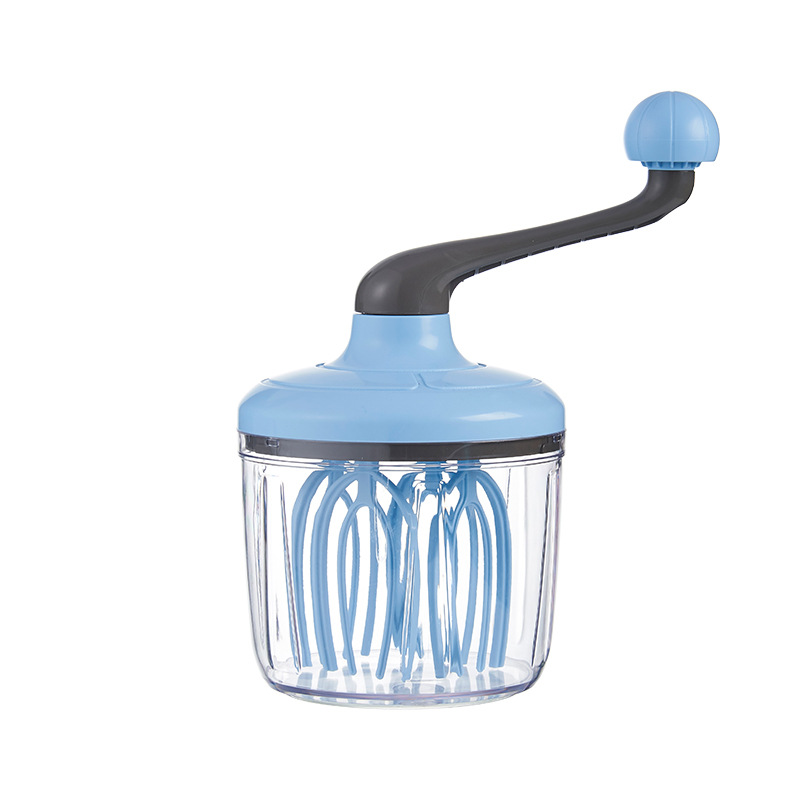 Blue Manual Hand-Crank Egg Beater – Semi-Automatic Whisk for Whipping Cream, Egg Whites, and Baking Mixes with Easy-Clean Design - Image 1