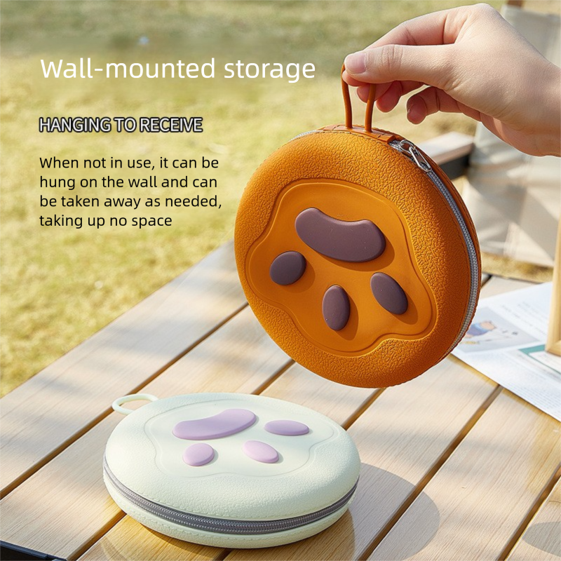 Pink Portable Foldable Dual Bowl for Pets – Silicone Feeding and Water Dish with Compact Storage Design - Image 2