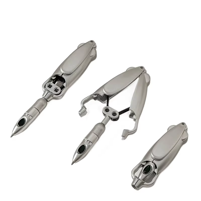 5-Pcs Transformable Squid-Style Pen – Compact Mechanical Writing Tool with Hinged Design and 0.5mm Ballpoint Tip - Image 1