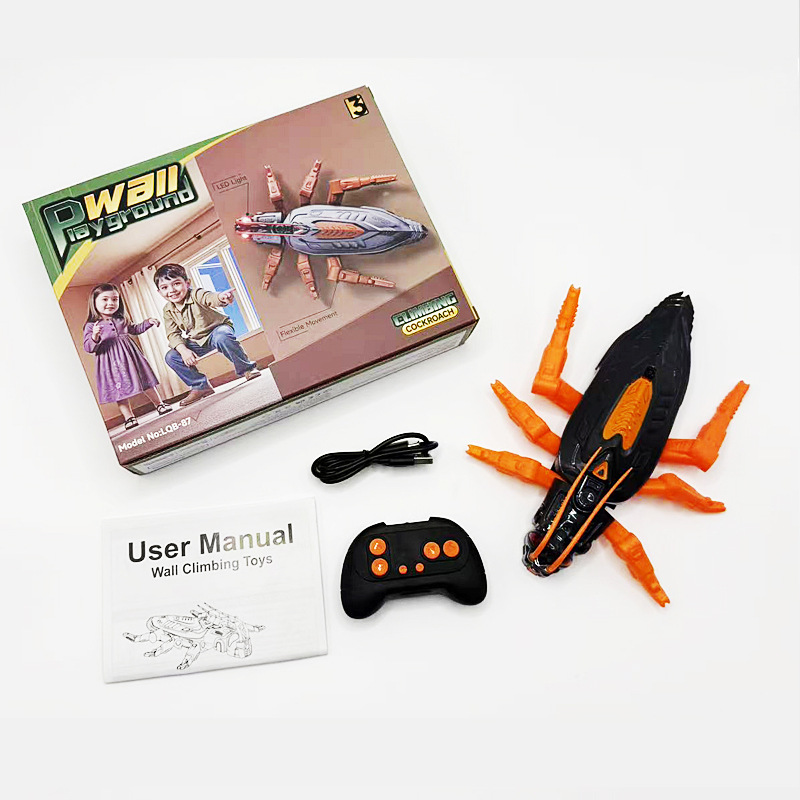 RC Wall Climbing Cockroach Toy Realistic Anti-Gravity Remote Control Bug 360 Stunt Rotation Rechargeable Prank Gift for Kids - Image 1