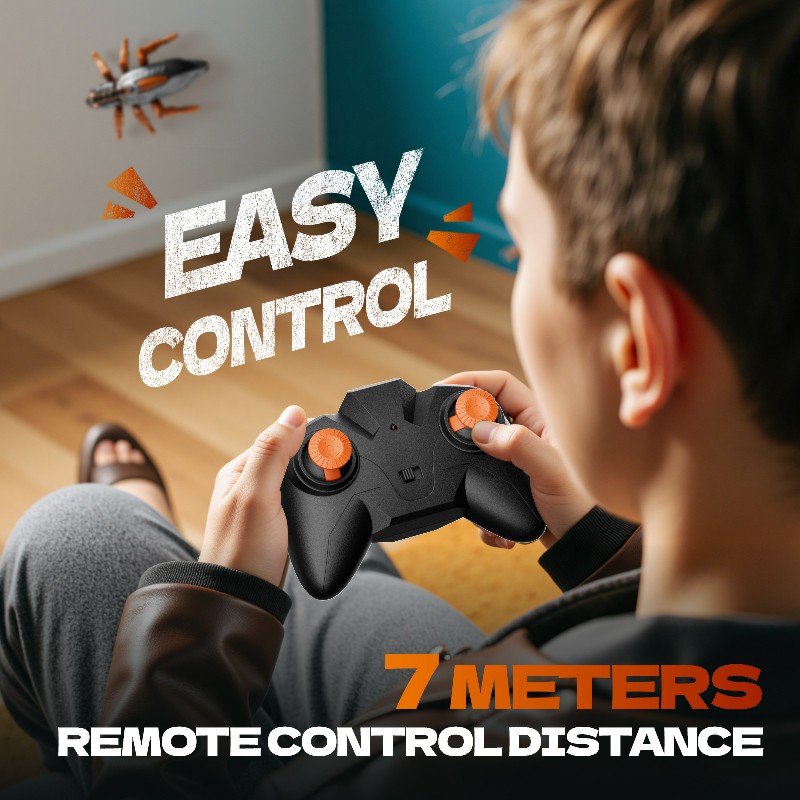 RC Wall Climbing Cockroach Toy Realistic Anti-Gravity Remote Control Bug 360 Stunt Rotation Rechargeable Prank Gift for Kids - Image 5
