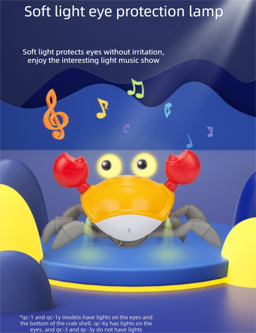 Upgraded Induction Crawling Crab Baby Toy with Silent Mode & Speed Control USB-C Rechargeable Obstacle Avoidance Tummy Time Pet Sky Green - Image 5