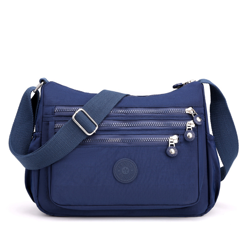 Women's Lightweight Nylon Crossbody Bag Waterproof Multi Pocket Shoulder Purse Travel Messenger Sapphire Blue - Image 1