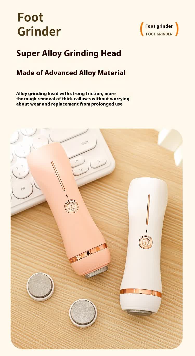 Electric Foot Callus Remover Rechargeable Pedicure Tool with 3 Grinding Heads Portable Dead Skin Exfoliator Peach Pink - Image 6