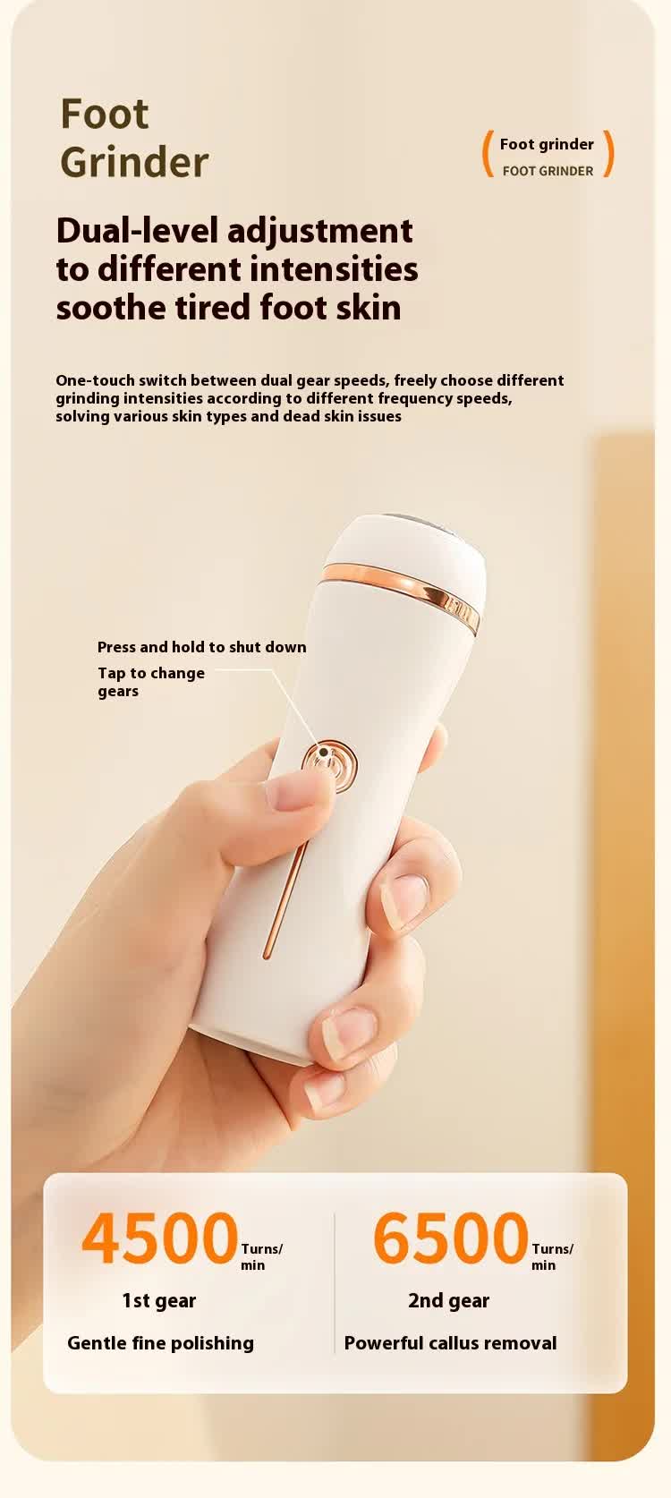 Electric Foot Callus Remover Rechargeable Pedicure Tool with 3 Grinding Heads Portable Dead Skin Exfoliator Peach Pink - Image 8