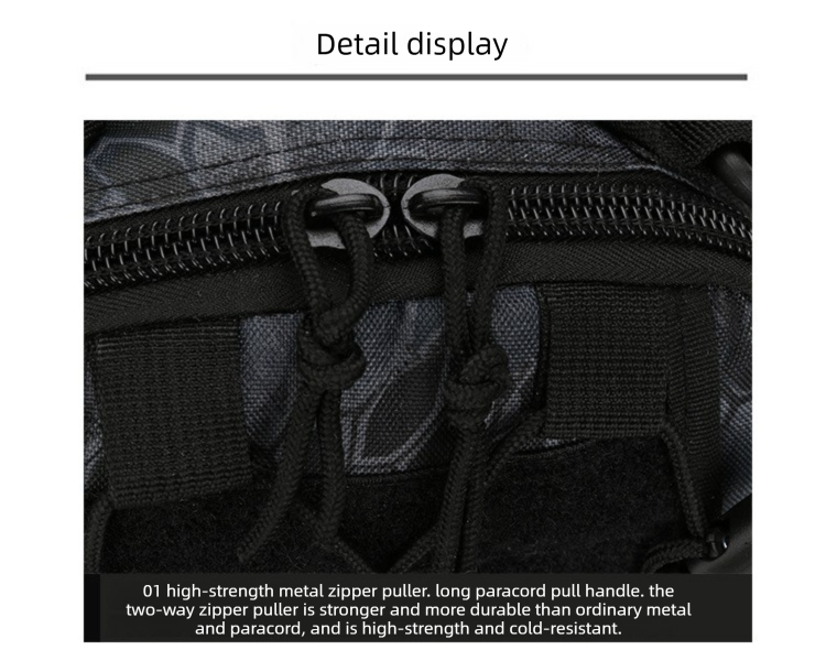Tactical Sling Bag Jungle Digital Camo 600D Waterproof Crossbody Backpack MOLLE EDC Shoulder Pack for Hiking - Image 4
