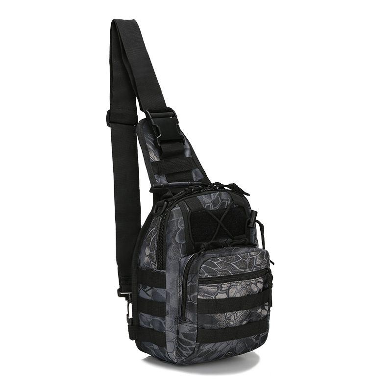 Tactical Sling Bag Black Python Camo 600D Waterproof Crossbody Backpack MOLLE EDC Shoulder Pack for Urban Outdoor - Image 1