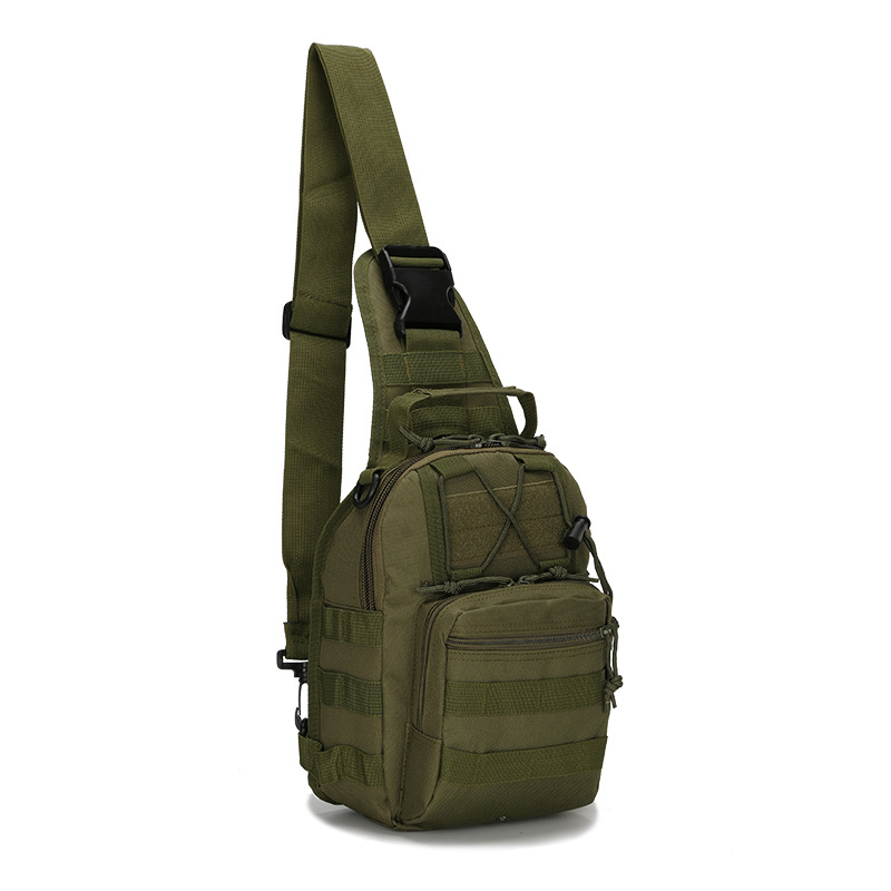 Tactical Sling Bag Army Green 600D Waterproof Crossbody Backpack MOLLE EDC Shoulder Pack for Hiking Outdoor - Image 1