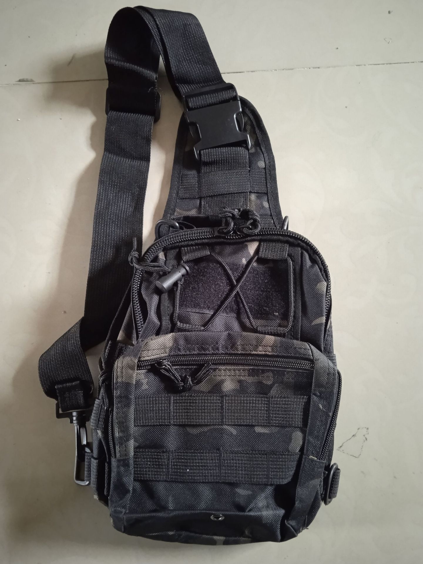Tactical Sling Bag Multicam Black CP Camo 600D Waterproof Crossbody Backpack MOLLE EDC Shoulder Pack - Image 1