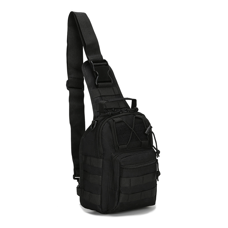 Tactical Sling Bag Classic Black 600D Waterproof Crossbody Backpack MOLLE EDC Shoulder Pack for Urban Hiking - Image 1