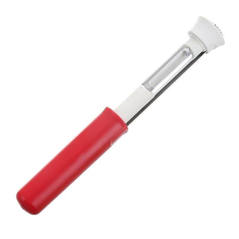 2-in-1 Apple Corer & Peeler Stainless Steel Fruit Prep Tool Kitchen Gadget Red - Image 1