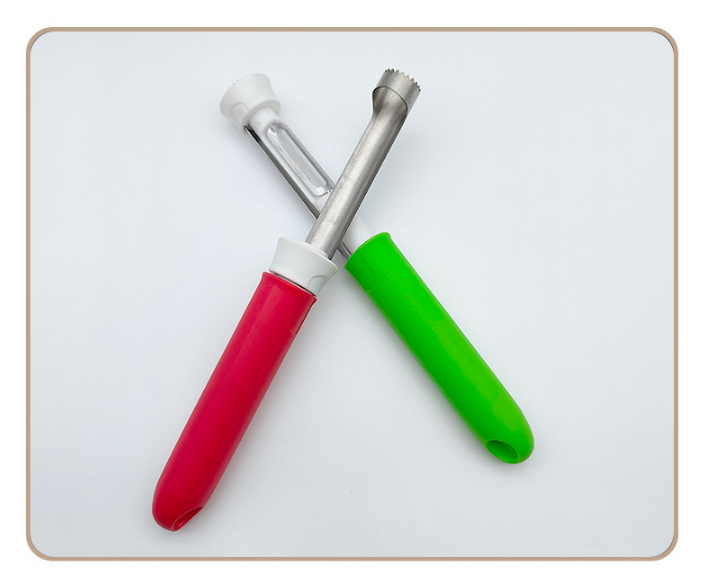 2 PCS 2-in-1 Apple Corer & Peeler Stainless Steel Fruit Prep Tool Red & Green Set Kitchen Gadget - Image 1