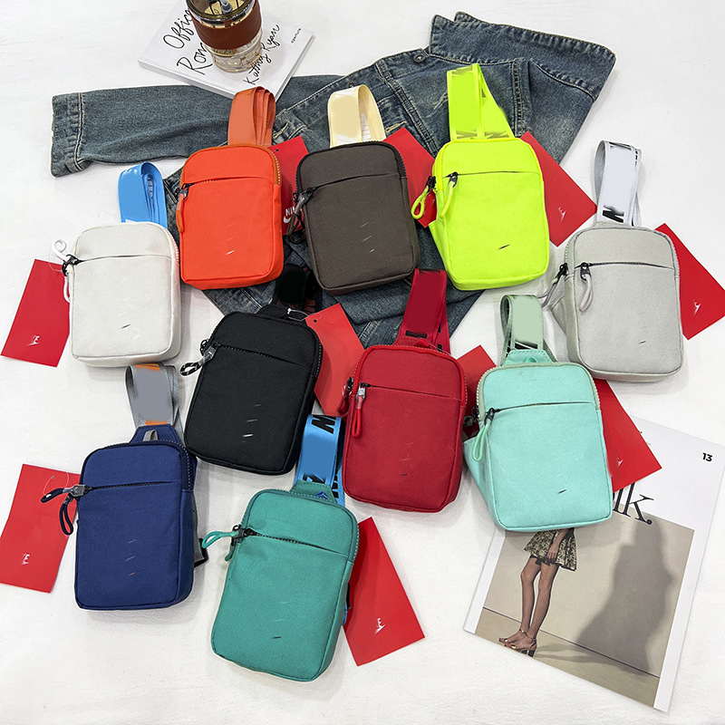 Unisex Mini Nylon Crossbody Sling Bag Chest Pouch Adjustable Wide Strap Lightweight Grey for Travel Sports & Festivals - Image 8