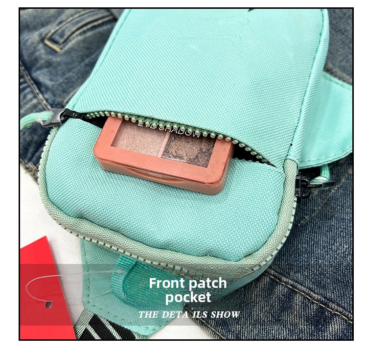 Unisex Mini Nylon Crossbody Sling Bag Chest Pouch Adjustable Wide Strap Lightweight Red for Travel Sports & Festivals - Image 4