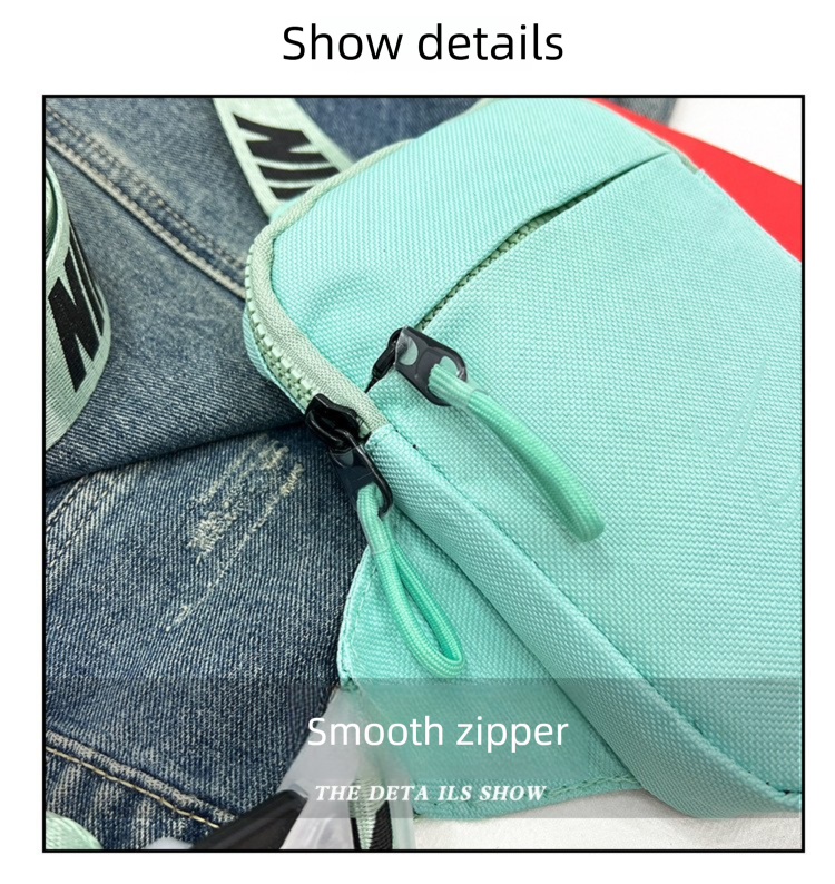 Unisex Mini Nylon Crossbody Sling Bag Chest Pouch Adjustable Wide Strap Lightweight Red for Travel Sports & Festivals - Image 7