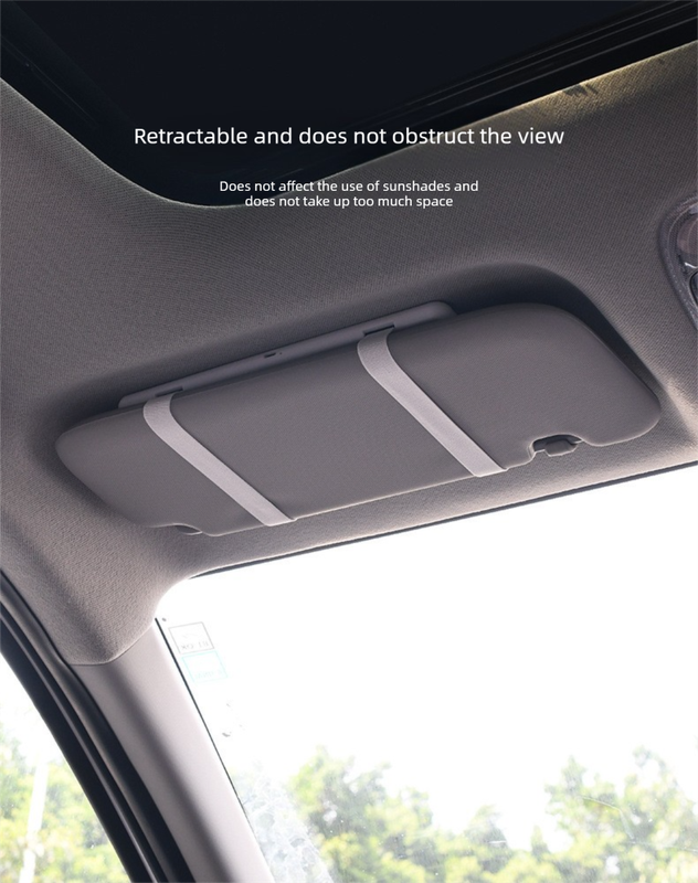 Car Visor Vanity Mirror with LED Lights Rechargeable Ultra-Thin Sun Visor Makeup Mirror 3 Light Modes Touch Control (White) - Image 5